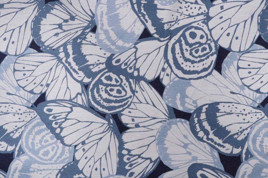 4.38 Yards Gumtree Fabrics Angel Wing Tapestry Upholstery Fabric in Indigo