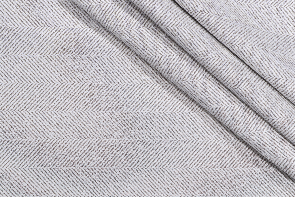 9 Yards Herringbone Woven Upholstery Fabric in Platinum