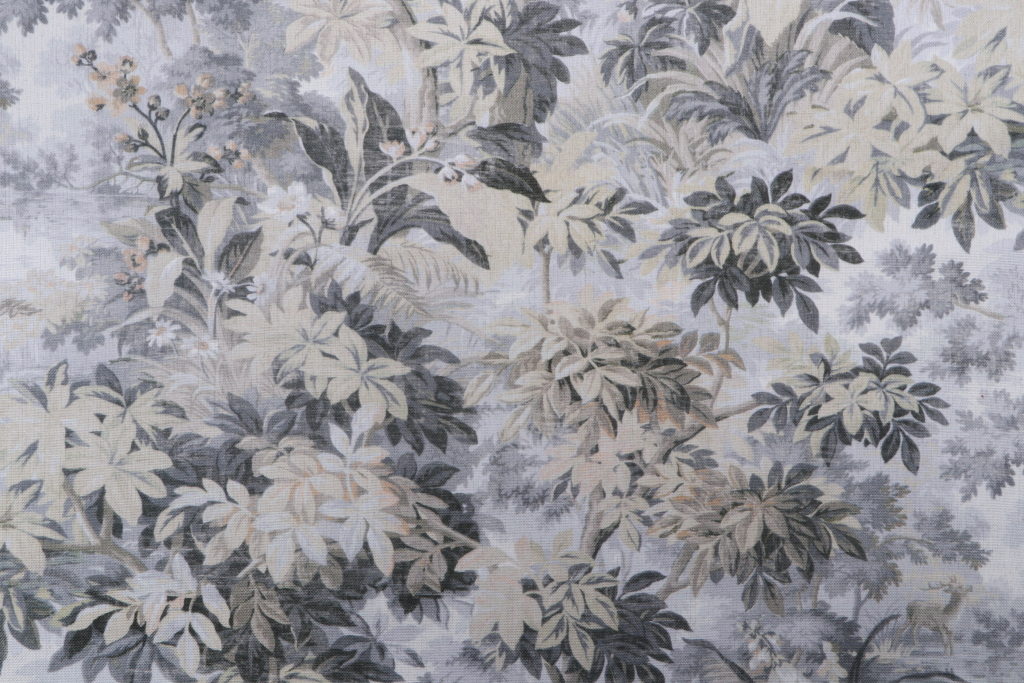 Home Accent Fabrics Sherwood Forest Printed Cotton Drapery Fabric in Cloud