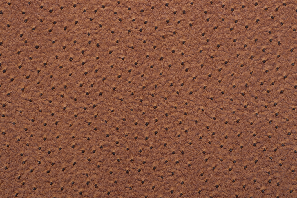 1 Yard Ostrich Vinyl Upholstery Fabric in Brown
