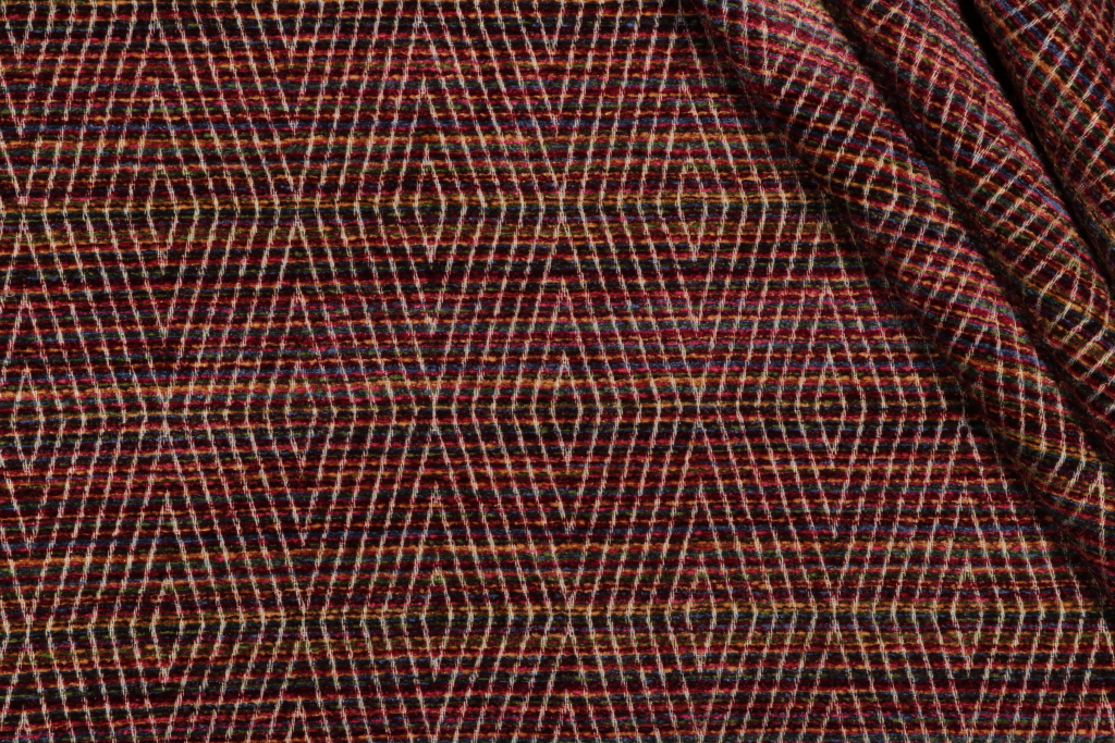 Bombay Jewel Woven Chenille Upholstery Fabric in Mulberry