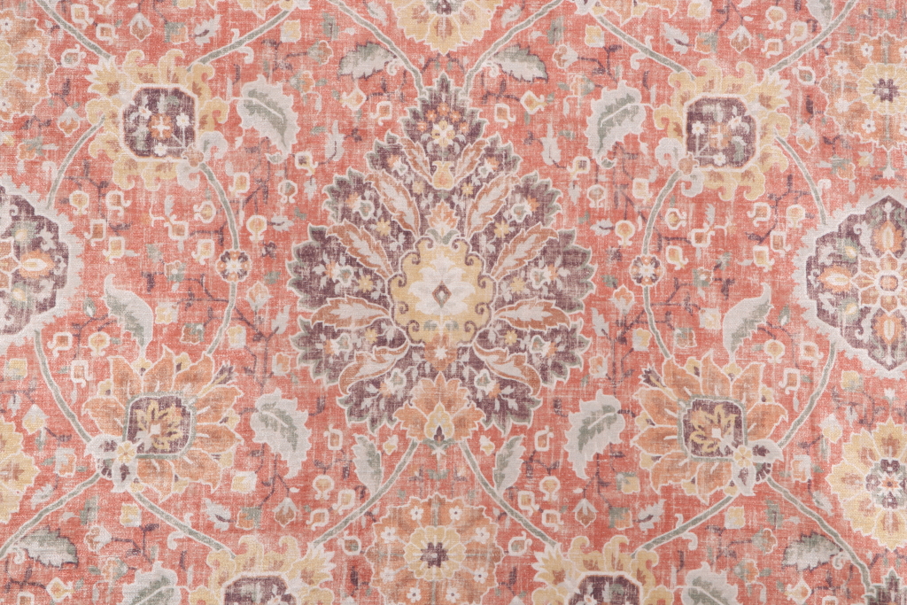 Kaufmann Shanaya Printed Chenille Decorator Fabric in Tangerine