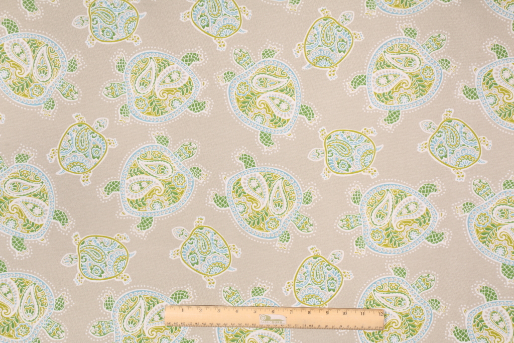 Tommy Bahama Tranquil Turtle Printed Polyester Outdoor Fabric in Jungle
