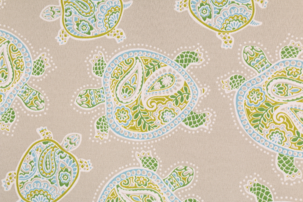 Tommy Bahama Tranquil Turtle Printed Polyester Outdoor Fabric in Jungle