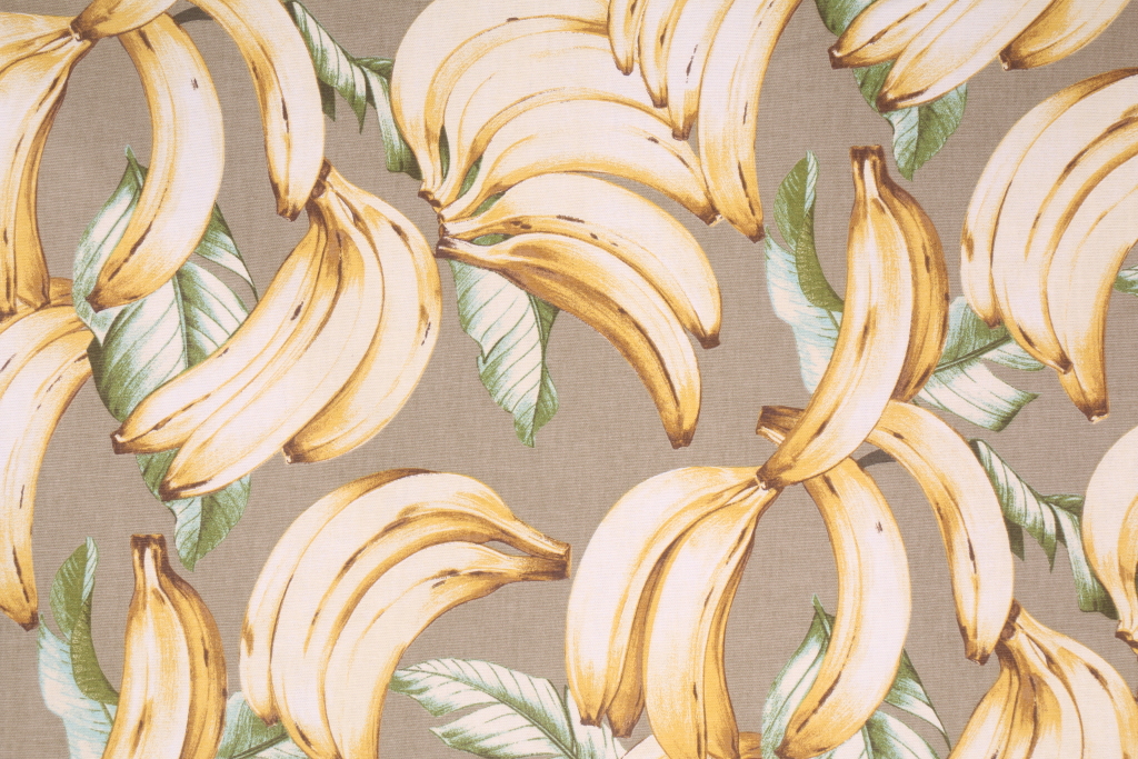 Tommy Bahama Top Banana Printed Cotton Drapery Fabric in Bleached Sand