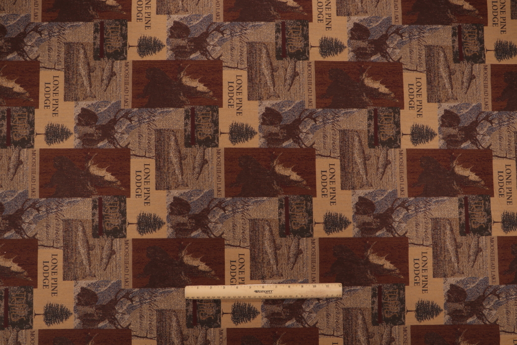 4 Yards Lodge Woven Upholstery Fabric in Forest