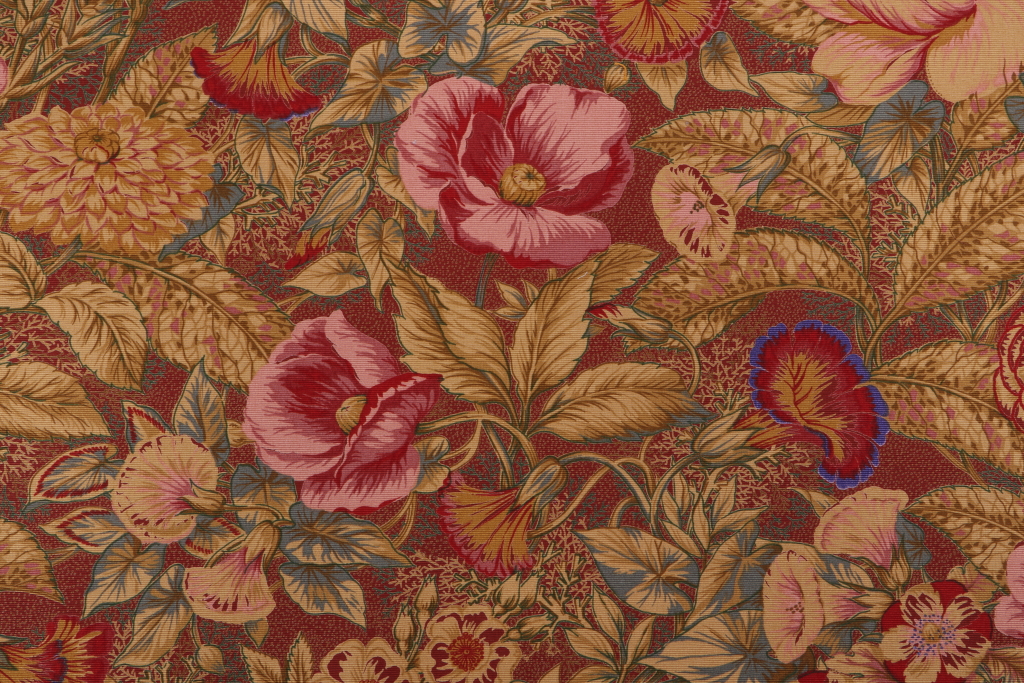 5 Yards Scalamandre Cannes Printed Drapery Fabric in Red