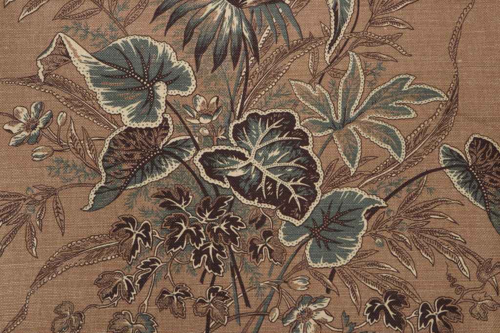 1.13 Yards Thibaut Sweet Grass F99030 Printed Drapery Fabric in Teal