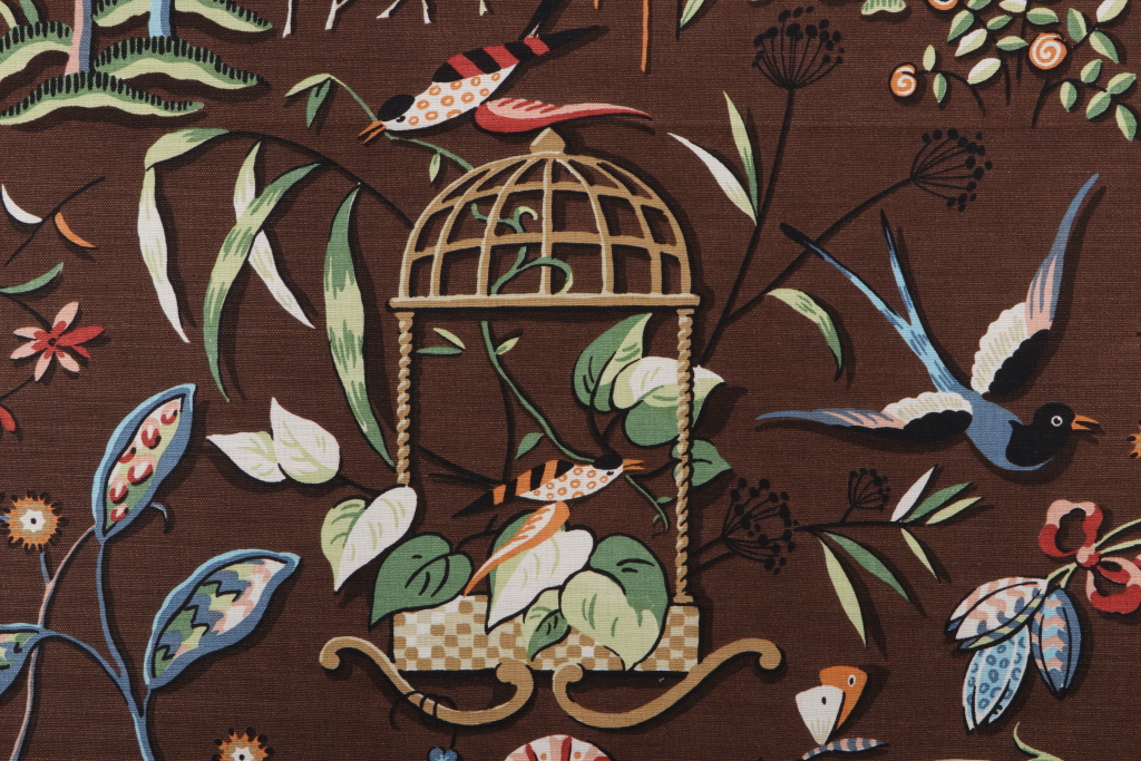 Thibaut Providence F9133 Printed Drapery Fabric in Brown