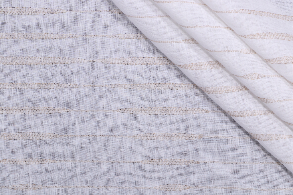 2 Yards Division Sheer Linen Drapery Fabric in Beach