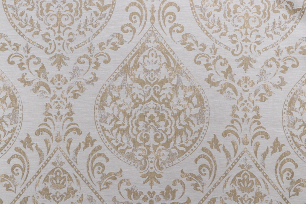 Valiant Fabrics Cynthia Damask Upholstery Fabric in Gold