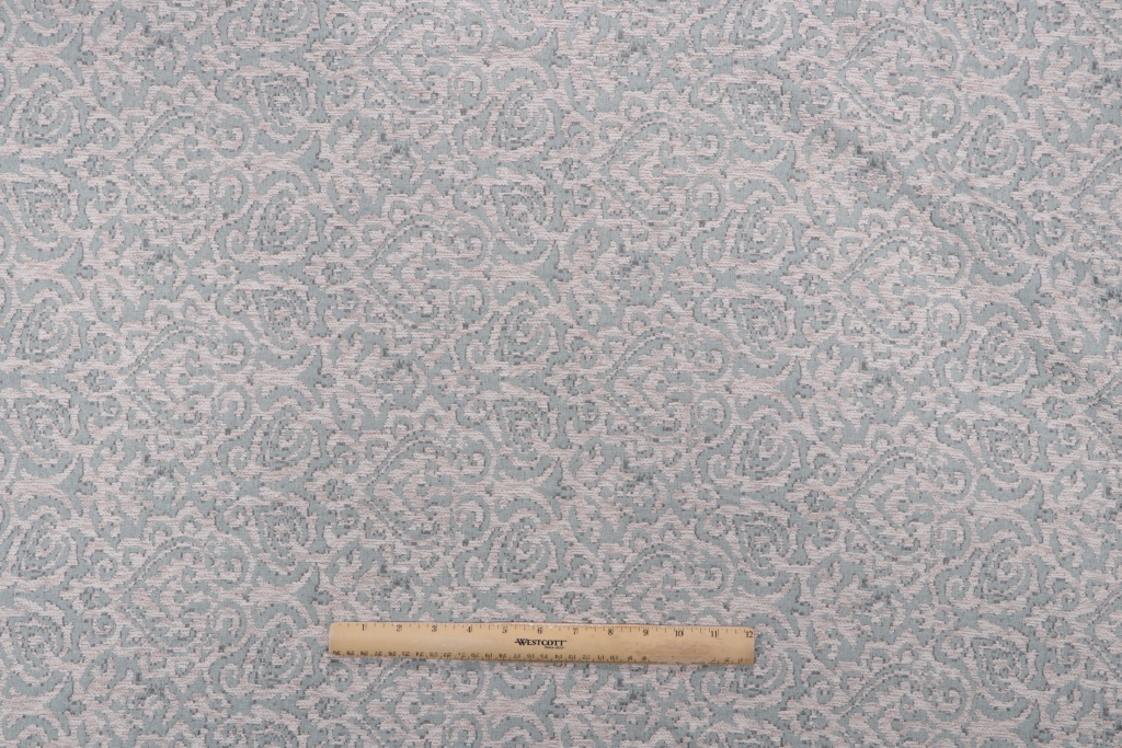 1 Yard Jackie Woven Upholstery Fabric in Misty Blue