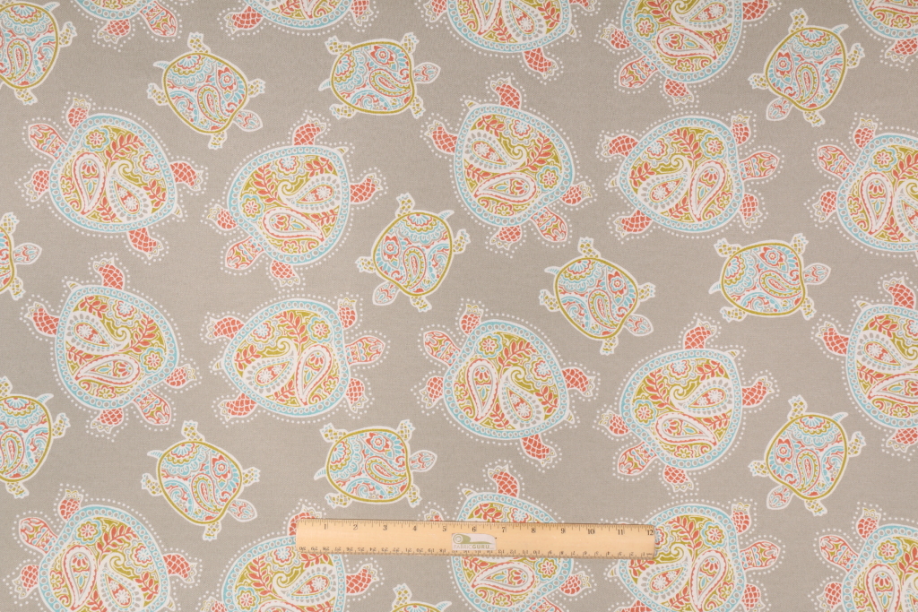 Tommy Bahama Tranquil Turtles Printed Polyester Outdoor Fabric in