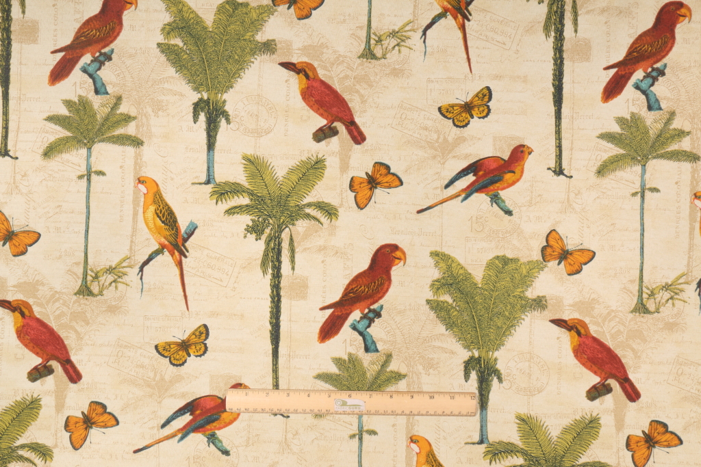 Tommy Bahama Hearts of Palm Printed Polyester Outdoor Fabric in Toffee