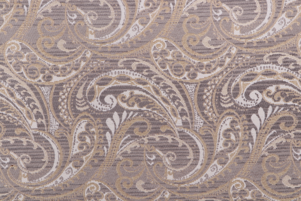 .88 Yards Merrimac Paisley Woven Chenille Upholstery Fabric in Stone