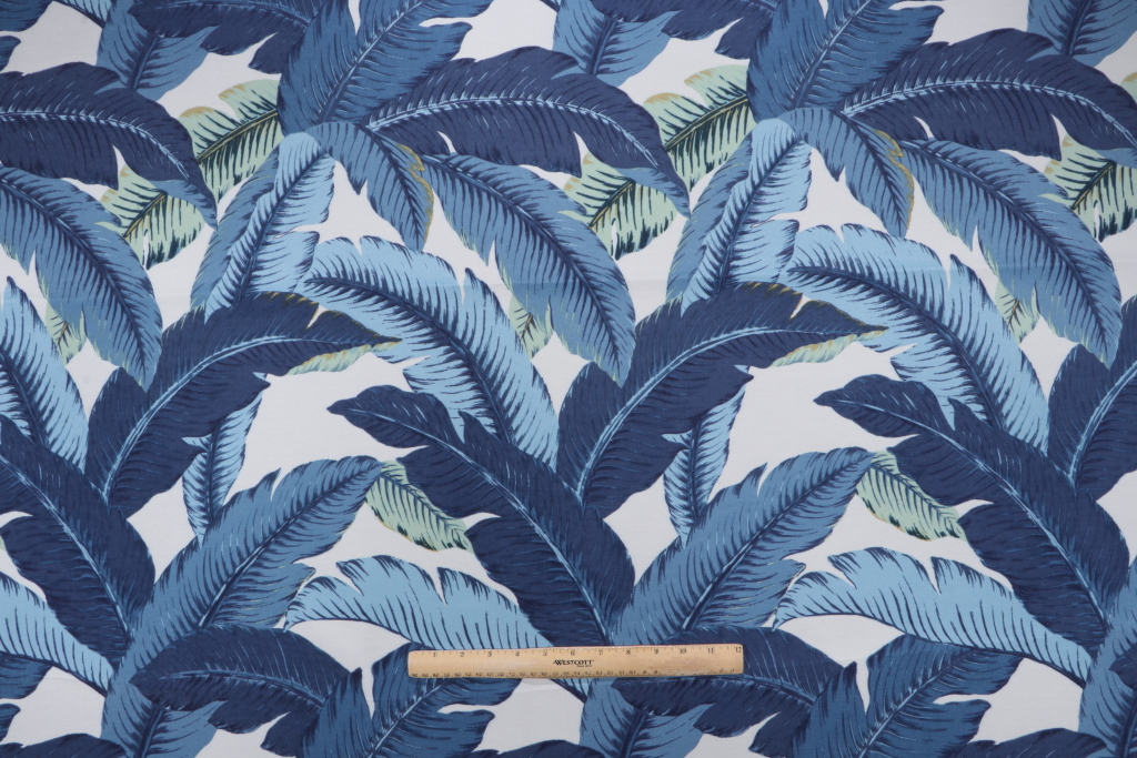 Tommy Bahama Swaying Palms Printed Polyester Outdoor Fabric in Indigo