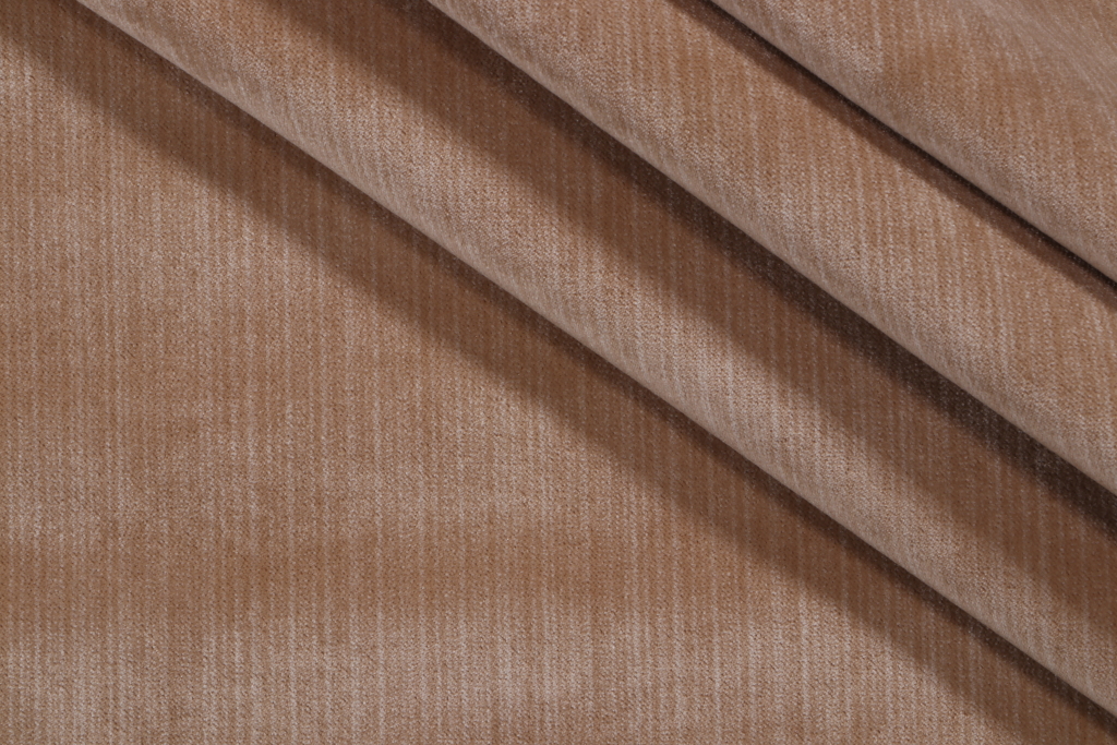 4.38 Yards Striato Velvet Upholstery Fabric in Sisal