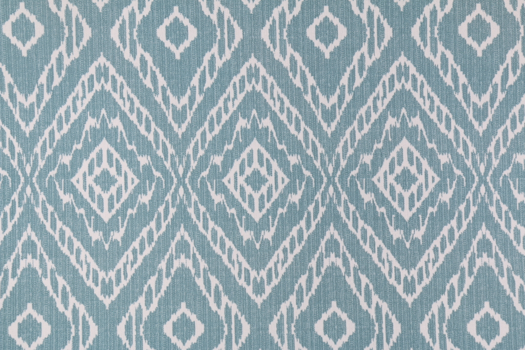 Robert Allen Baja Diamond Printed Polyester Outdoor Fabric in Aqua