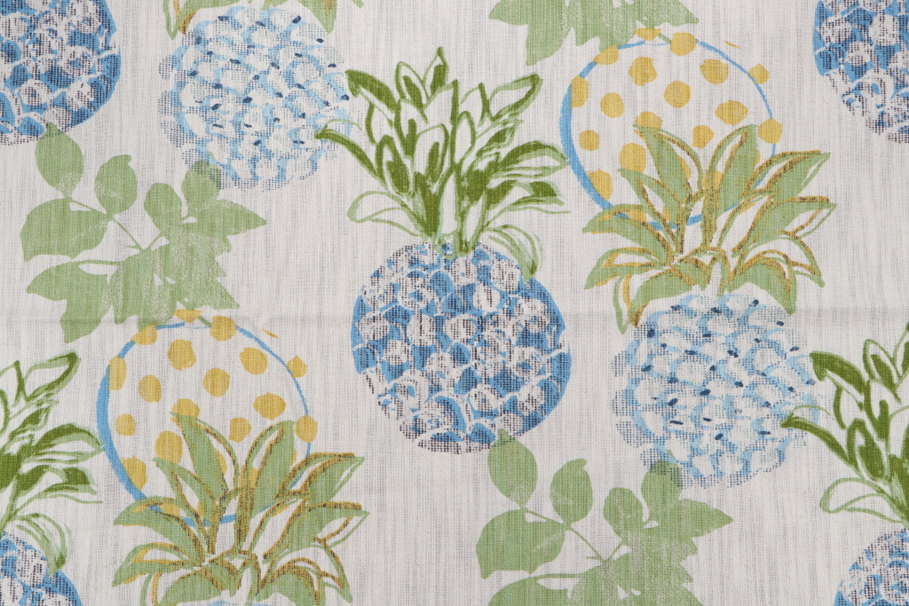 .88 Yards Richloom Pineapple Printed Drapery Fabric in Glade