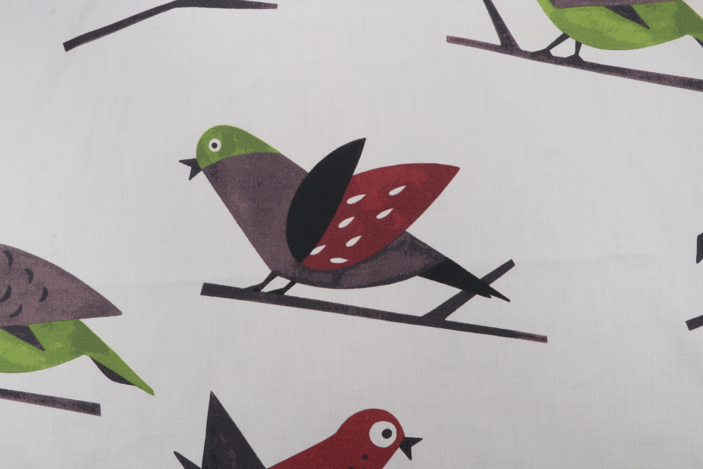 Hamilton Singer Printed Cotton Drapery Fabric in Mulberry