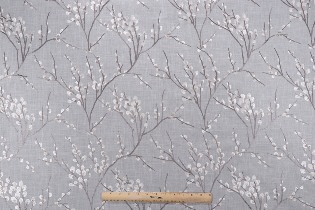 1.63 Yards Belcastel Embroidered Drapery Fabric in Shadow