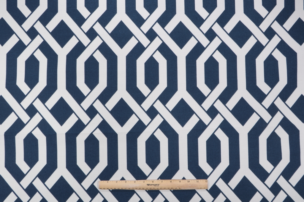 8 Yards Kaufmann Slick Printed Polyester Outdoor Fabric in Navy