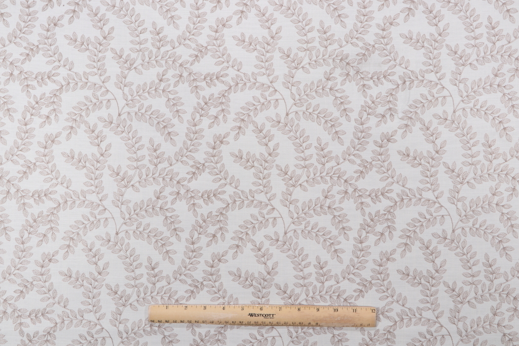 Valiant Fabrics Cordoba 16228A Embroidered Drapery Fabric in Bean