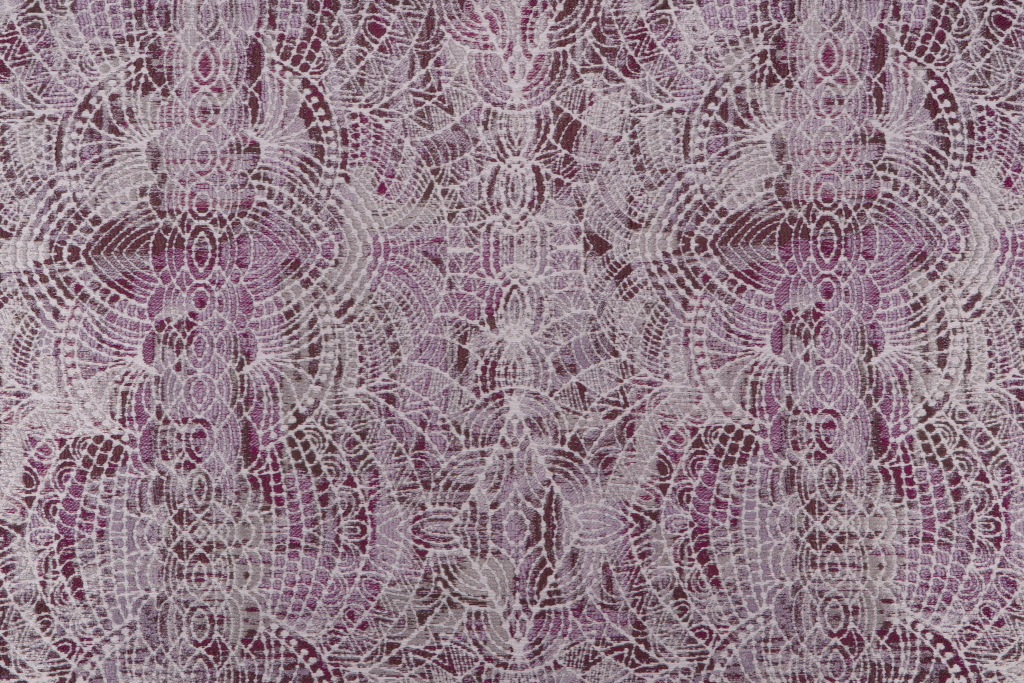 1 Yard Heroism Tapestry Upholstery Fabric in Mulberry