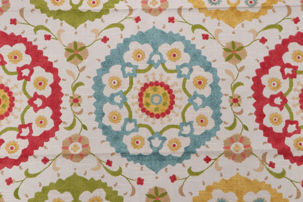 .75 Yards Richloom Cornwall Printed Linen Drapery Fabric in Garden