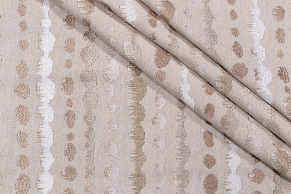 2.63 Yards Jenzen Embroidered Drapery Fabric in Natural