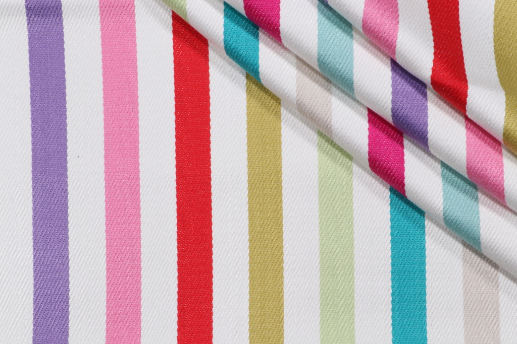 1.75 Yards Gumdrop Stripe Woven Upholstery Fabric in Confetti