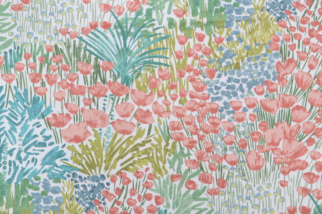 .88 Yards Richloom Aleen Printed Cotton Drapery Fabric in Meadow