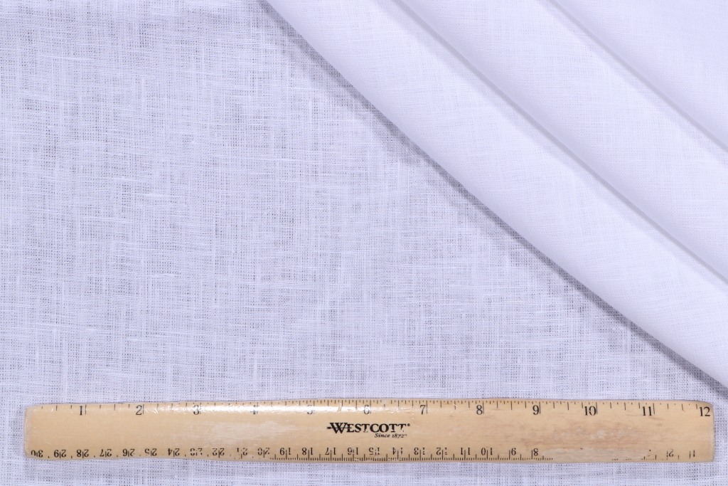 6.88 Yards Clara SemiSheer Linen Drapery Fabric in White