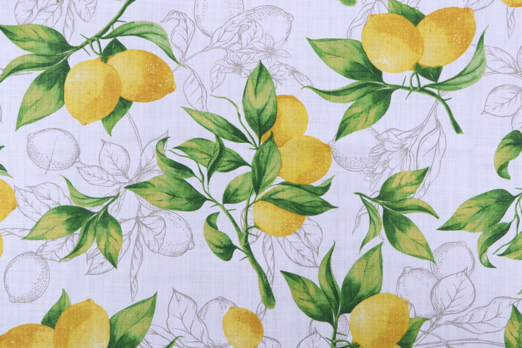 ubetalt hage Huddle Stof France Citron Printed Cotton Drapery Fabric in Citron