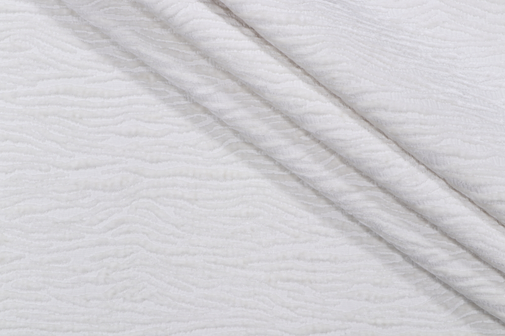 White Ivory White Solid Chenille Texture Upholstery Fabric by The Yard