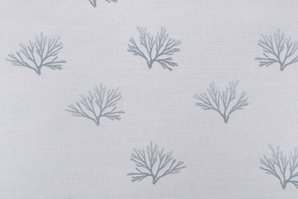 10 Yards Jed Johnson Jacob Printed Drapery Fabric in Blue on White