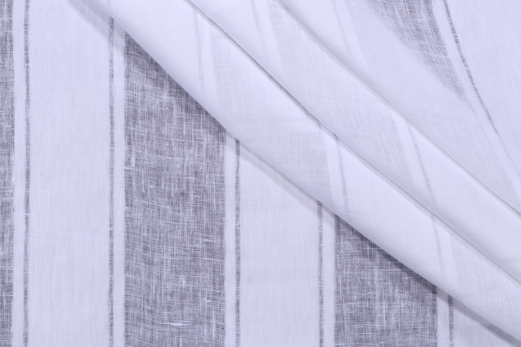 1 Yards Kaufmann Elora Sheer Linen Drapery Fabric in Winter White