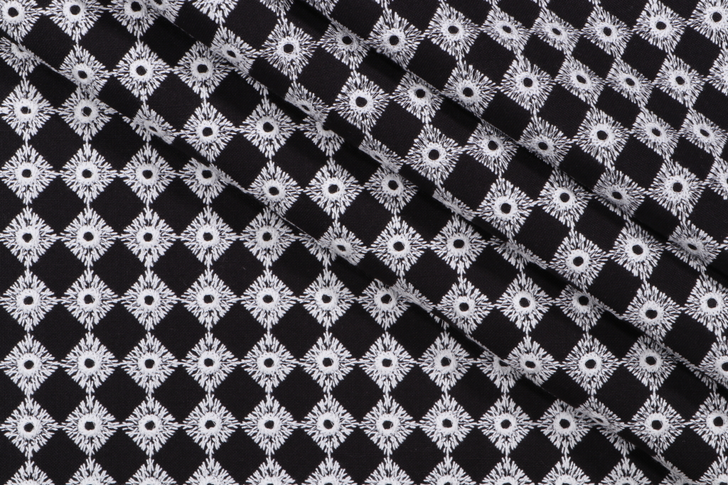 1.25 Yards PK Lifestyles Encore Embroidered Drapery Fabric in Domino