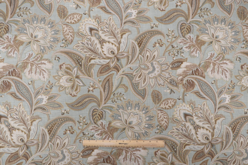 Mill Creek ValdostaCliffside Printed Linen Blend Drapery Fabric in Mist