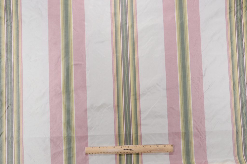 5 Yards Robert Allen Stripe Silk Decorator Fabric in Spring