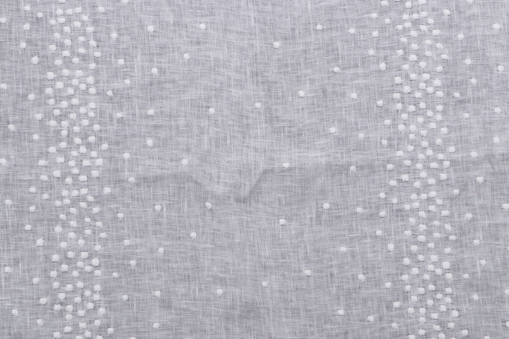2.8 Yards Embroidered Gauze Sheer Drapery Fabric in White