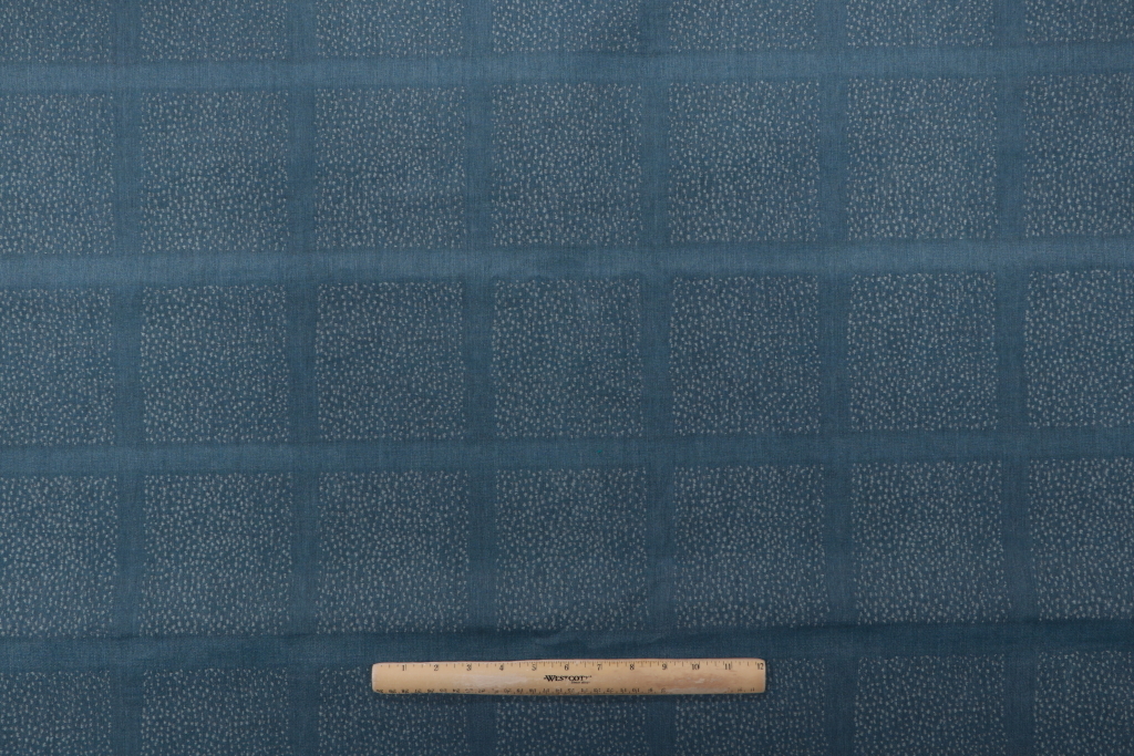 2.7 Yards Sunbrella Dot Plaid Solution Dyed Acrylic Outdoor Fabric in Blue