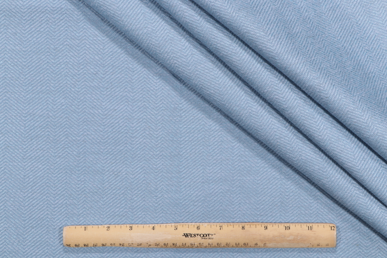 Thibaut Huntley Herringbone W99212 Woven Upholstery Fabric in Sky Blue