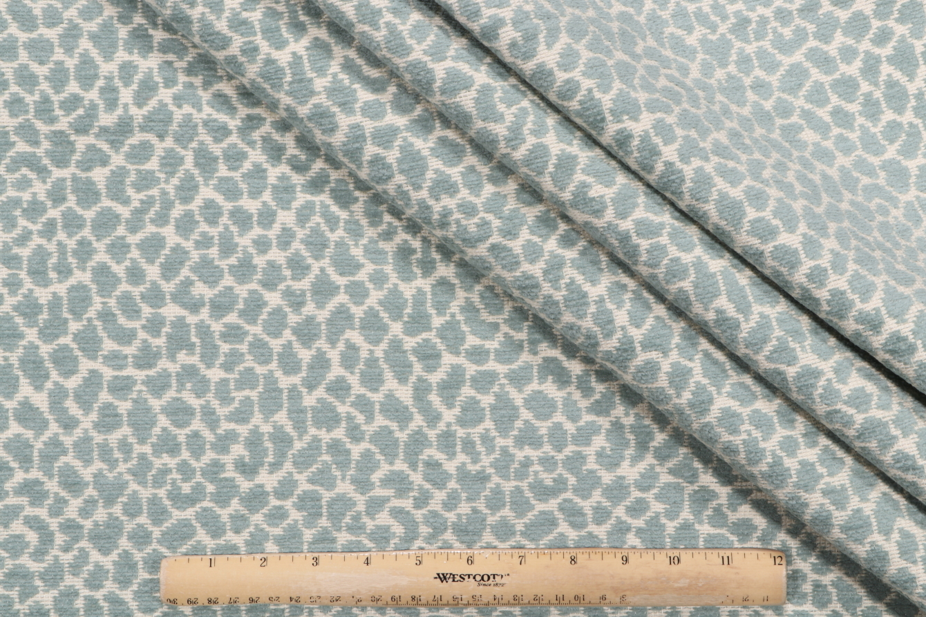 Thibaut Tanzania W7278 Woven Chenille Upholstery Fabric in Aqua