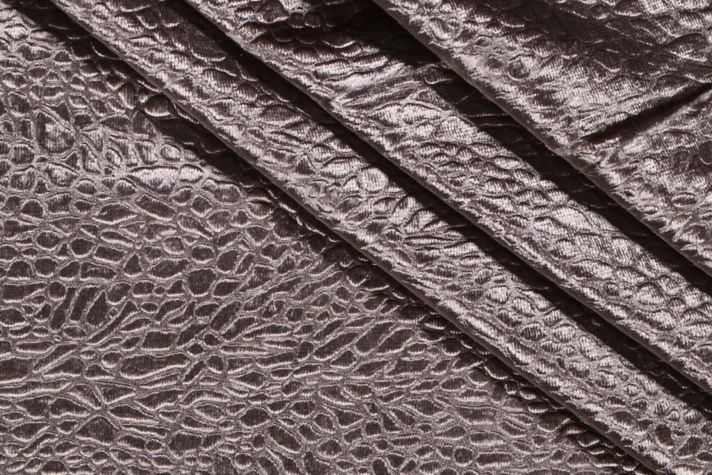 10 Yards Patterned Velvet Upholstery Fabric in Mushroom