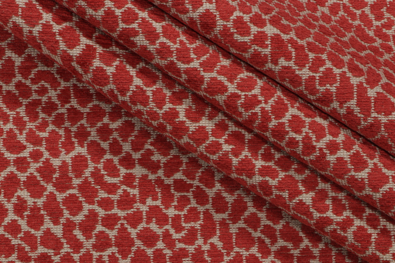 12 Yards Thibaut Tanzania W7279 Woven Chenille Upholstery Fabric in Red