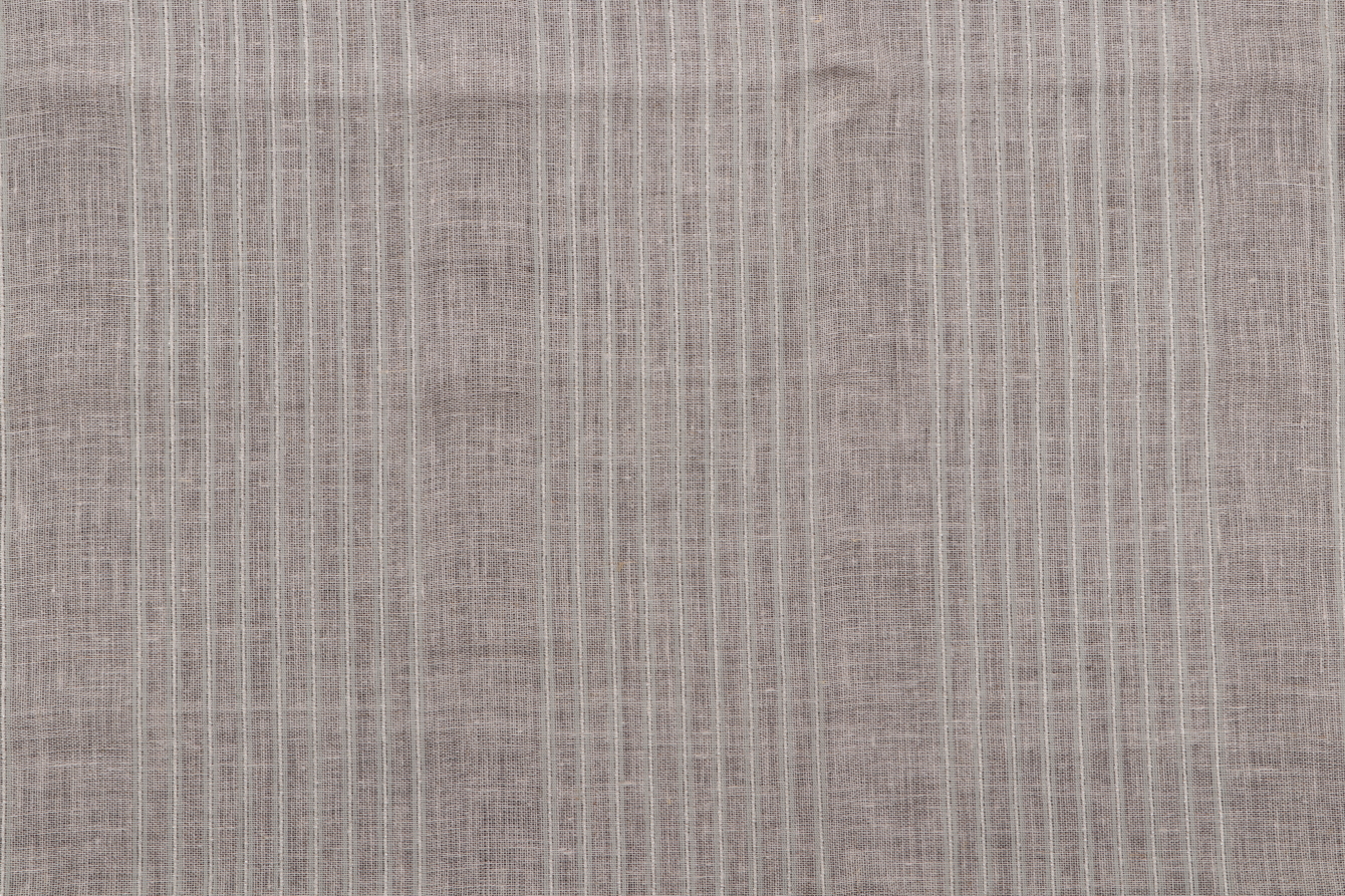 3.5 Yards Thibaut Sheer Stripe Semi Sheer Linen Drapery Fabric in Flax