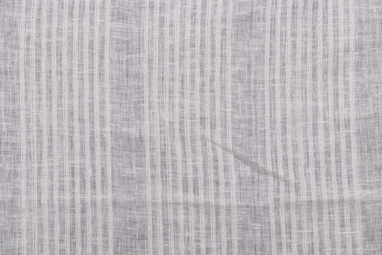 1.2 Yards Anna French Sheer Stripe Semi Sheer Drapery fabric in White