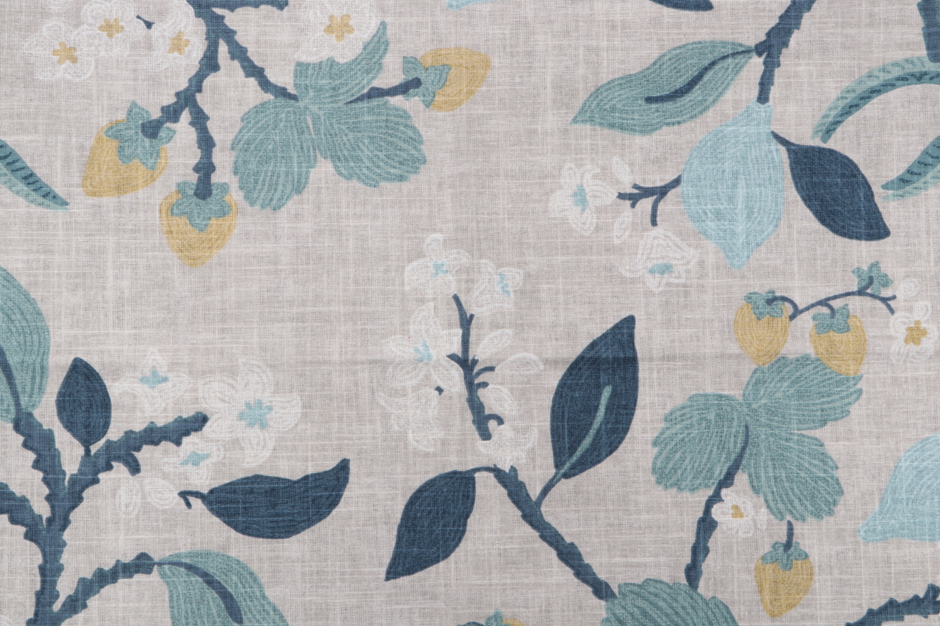 .63 Yards Robert Allen Madcap Cottage Crewel Summer Printed Cotton