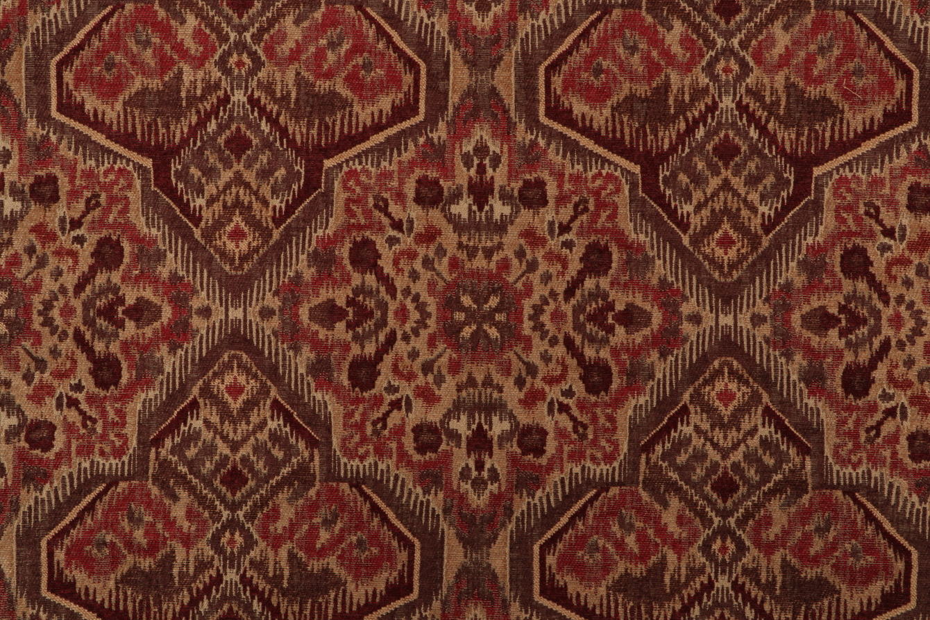 Gladstone Woven Chenille Damask Upholstery Fabric in Cranberry